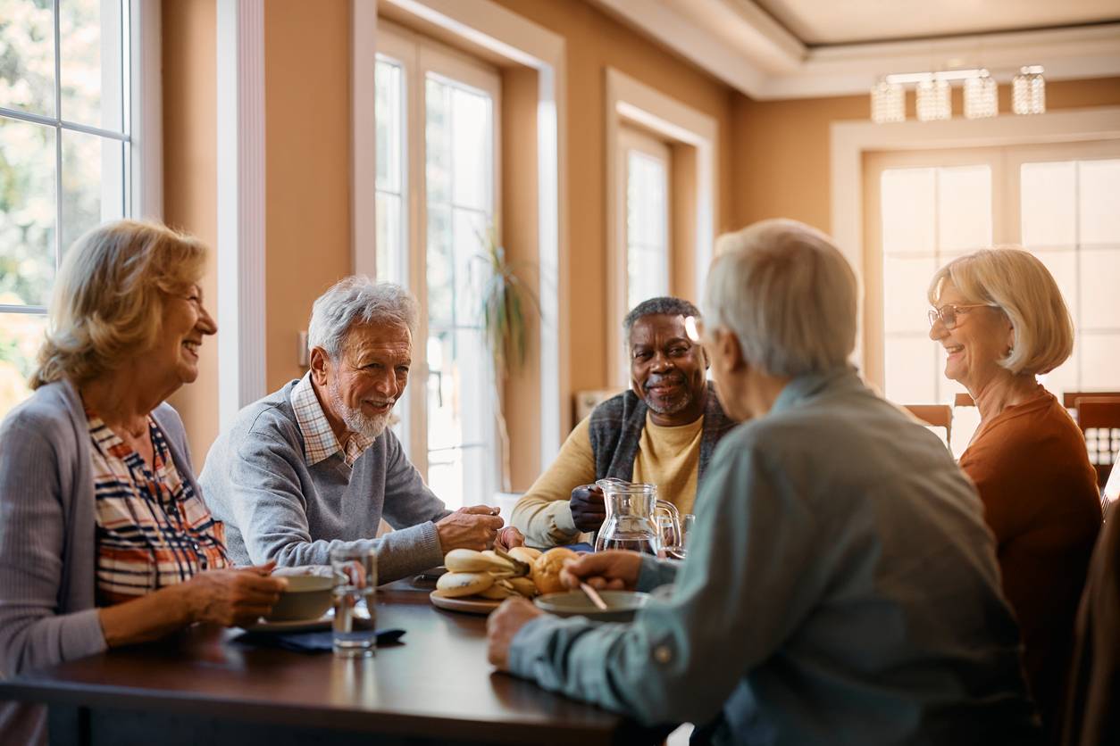 Aging and Dementia in Poetic Form friends sharing food and drink together