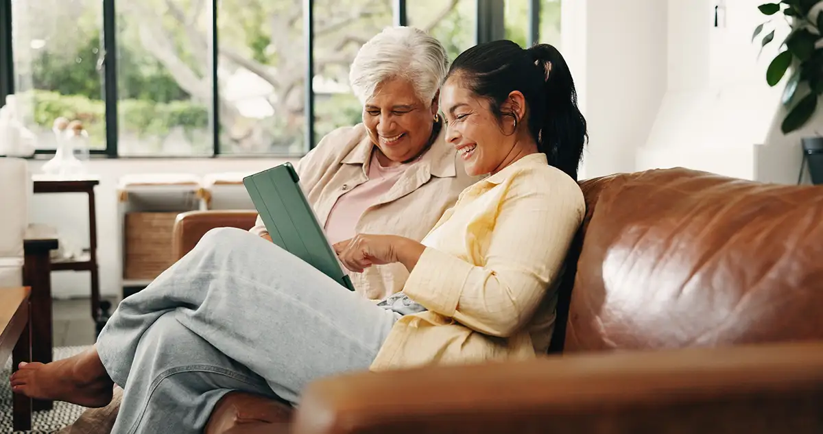 Photo of a senior with daughter