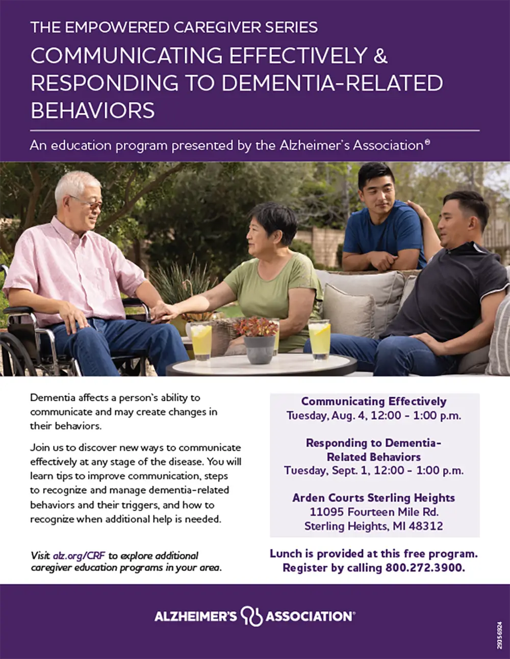 Flyer for Communicating Effectively and Responding to Dementia-Related Behaviors Event