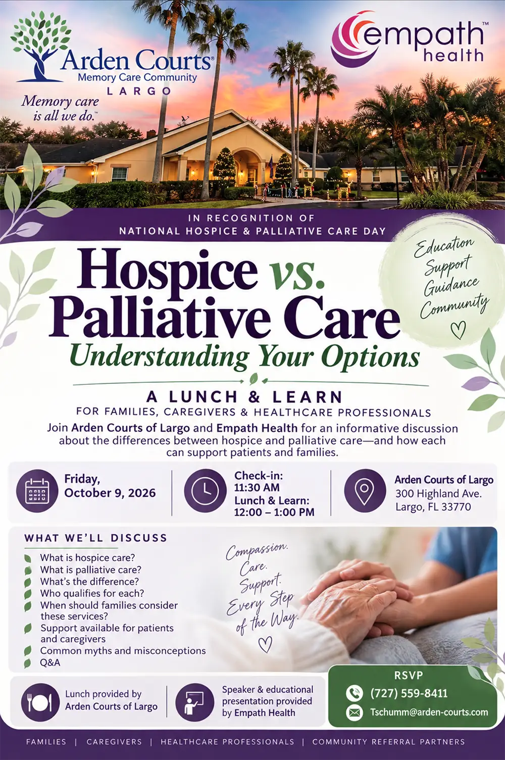 Flyer for Hospice vs Palliative Care