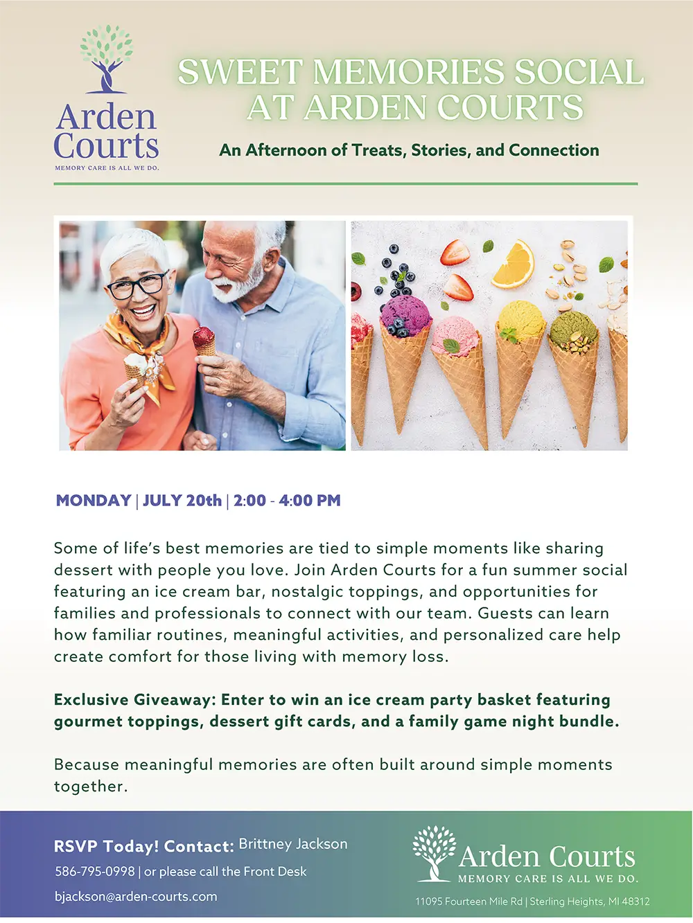 Sweet Memories Social flyer