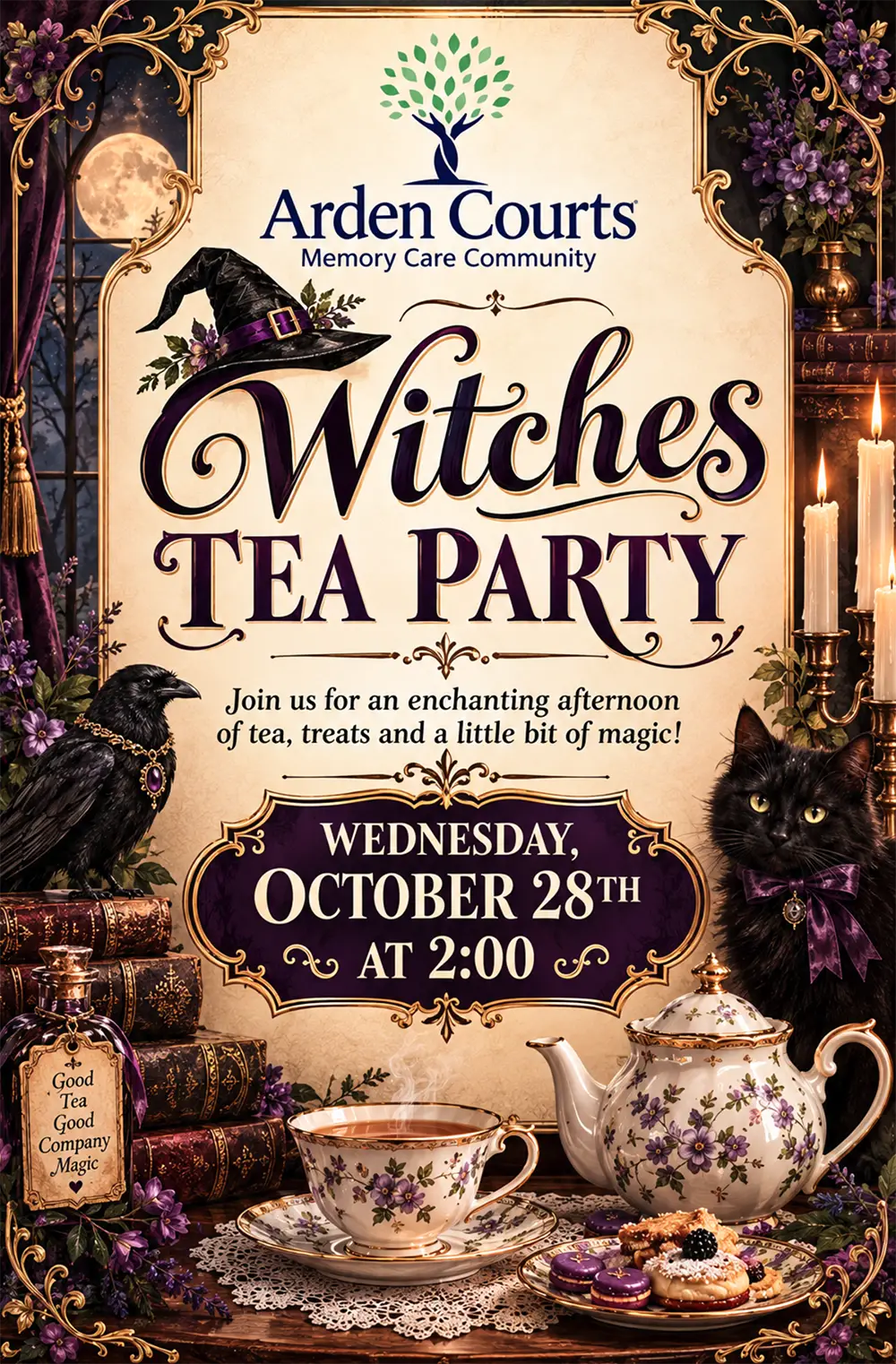 Flyer for Witches Tea Party